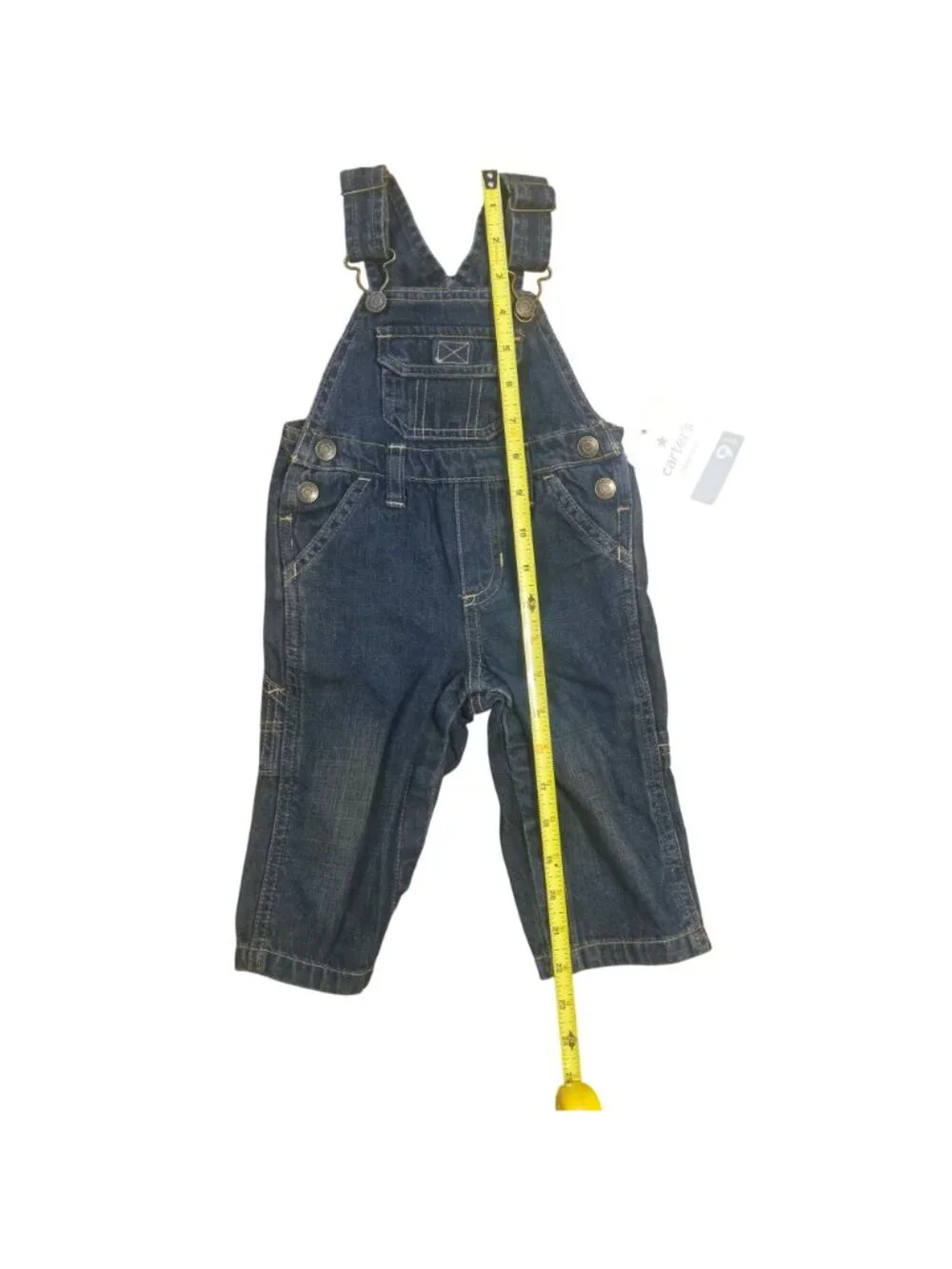 Carters Baby Denim Overalls 9 Months Adjustable Straps Front Back Pockets NWT
